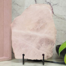 Natural Sliced Rose Quartz Crystal Lamp J75 | Himalayan Salt Factory