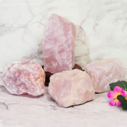 Rose Quartz Crystal Lamp Set 4 Pieces S350-1 | Himalayan Salt Factory
