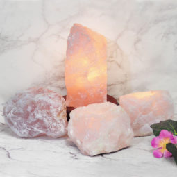 Rose Quartz Crystal Lamp Set 4 Pieces S350 | Himalayan Salt Factory