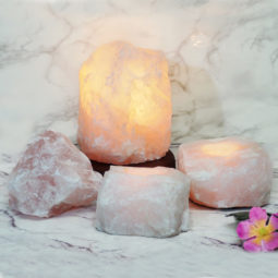 Rose Quartz Crystal Lamp Set 4 Pieces S351 | Himalayan Salt Factory