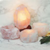 Rose Quartz Crystal Lamp Set 4 Pieces S355 | Himalayan Salt Factory