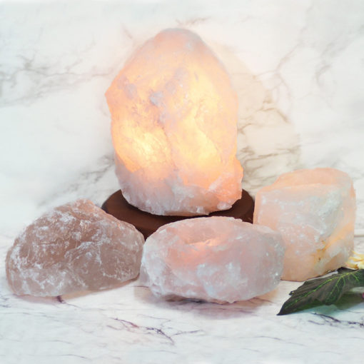 Rose Quartz Crystal Lamp Set 4 Pieces S356 | Himalayan Salt Factory