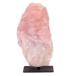 Rose Quartz Slab on Metal Stand S908 7 Rose Quartz Slab on Metal Stand S908 | Himalayan Salt Factory