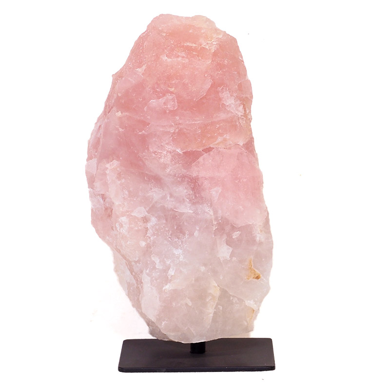 Rose Quartz Slab on Metal Stand S908 5 Rose Quartz Slab on Metal Stand S908 | Himalayan Salt Factory