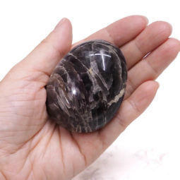 Black Moonstone Polished Palm Stone - Medium | Himalayan Salt Factory