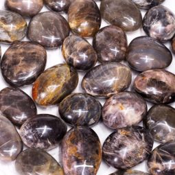 Black Moonstone Polished Palm Stone - Medium | Himalayan Salt Factory