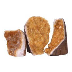 Citrine Crystal Geode Specimen Set 3 Pieces N392 | Himalayan Salt Factory
