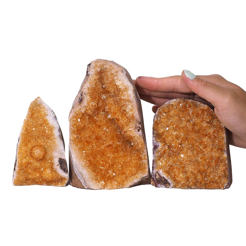 2.13kg Citrine Crystal Geode Specimen Set 3 Pieces N393 4 Citrine Crystal Geode Specimen Set 3 Pieces N393 | Himalayan Salt Factory