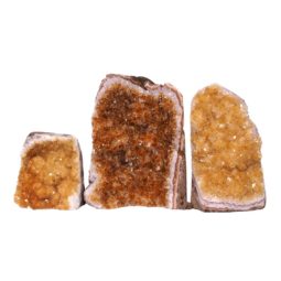 Citrine Crystal Geode Specimen Set 3 Pieces N394 | Himalayan Salt Factory