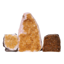 Citrine Crystal Geode Specimen Set 3 Pieces N395 | Himalayan Salt Factory