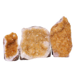Citrine Crystal Geode Specimen Set 3 Pieces N396 | Himalayan Salt Factory