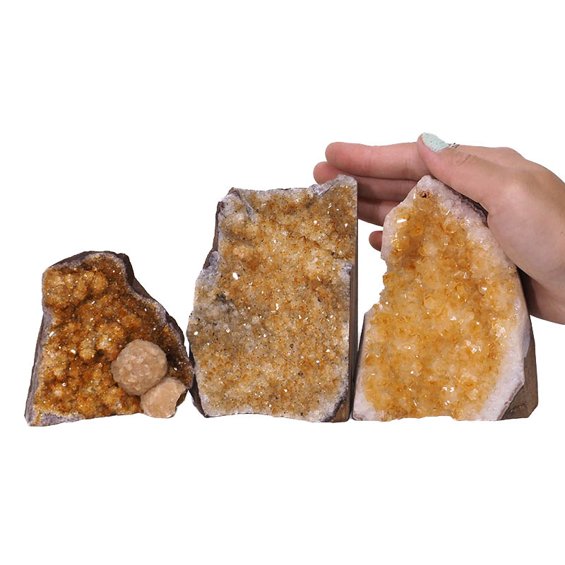 1.66kg Citrine Crystal Geode Specimen Set 3 Pieces N397 4 Citrine Crystal Geode Specimen Set 3 Pieces N397 | Himalayan Salt Factory