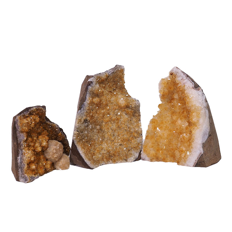 1.66kg Citrine Crystal Geode Specimen Set 3 Pieces N397 5 Citrine Crystal Geode Specimen Set 3 Pieces N397 | Himalayan Salt Factory