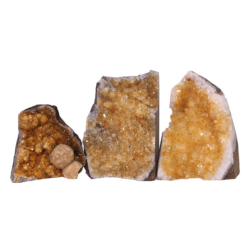 1.66kg Citrine Crystal Geode Specimen Set 3 Pieces N397 3 Citrine Crystal Geode Specimen Set 3 Pieces N397 | Himalayan Salt Factory