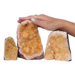 2.09kg Citrine Crystal Geode Specimen Set 3 Pieces N399 6 Citrine Crystal Geode Specimen Set 3 Pieces N399 | Himalayan Salt Factory