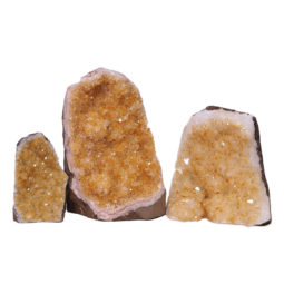 Citrine Crystal Geode Specimen Set 3 Pieces N399 | Himalayan Salt Factory