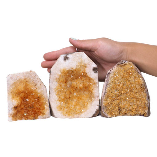 Citrine Crystal Geode Specimen Set 3 Pieces N402 | Himalayan Salt Factory