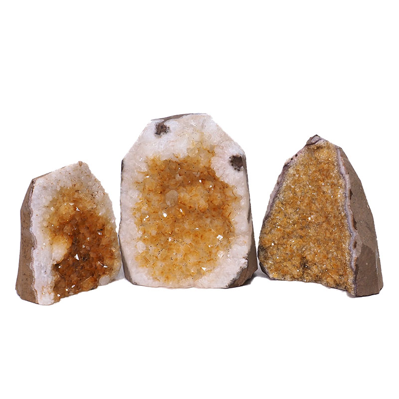 1.78kg Citrine Crystal Geode Specimen Set 3 Pieces N402 5 Citrine Crystal Geode Specimen Set 3 Pieces N402 | Himalayan Salt Factory