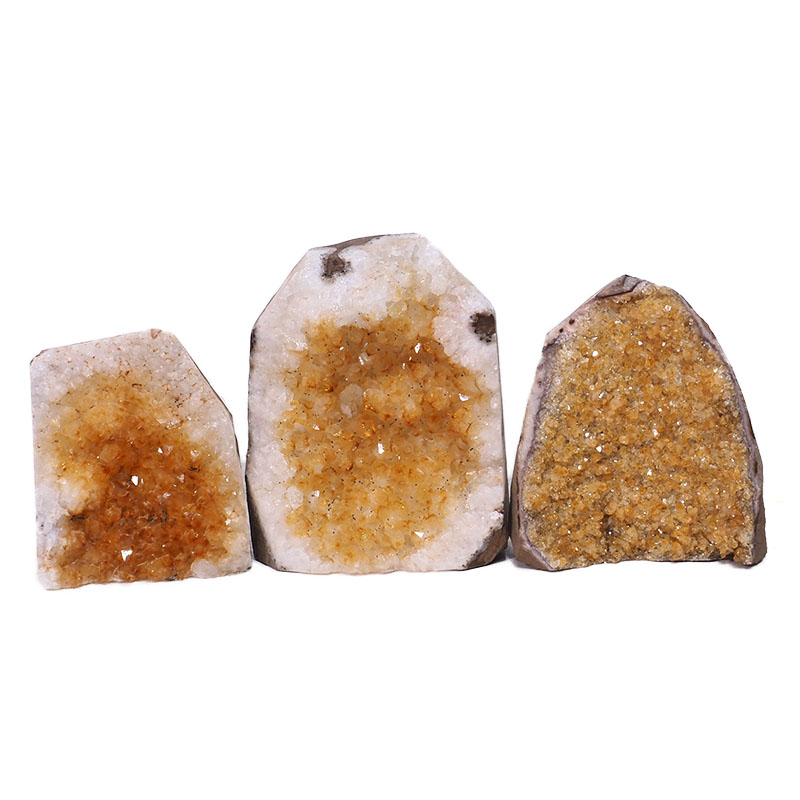 1.78kg Citrine Crystal Geode Specimen Set 3 Pieces N402 3 Citrine Crystal Geode Specimen Set 3 Pieces N402 | Himalayan Salt Factory