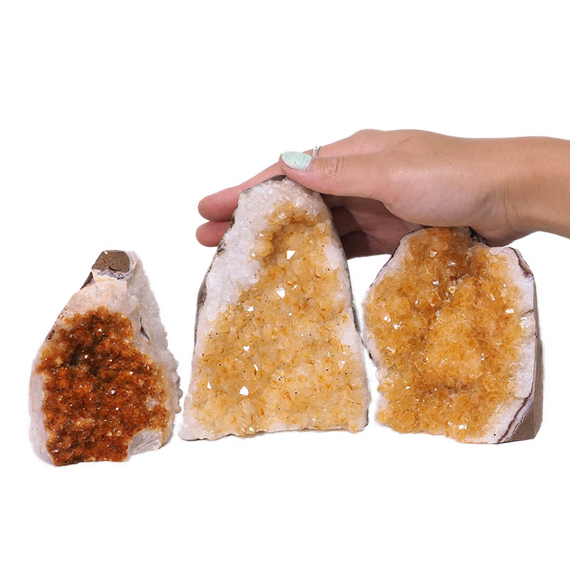 1.97kg Citrine Crystal Geode Specimen Set 3 Pieces N403 4 Citrine Crystal Geode Specimen Set 3 Pieces N403 | Himalayan Salt Factory
