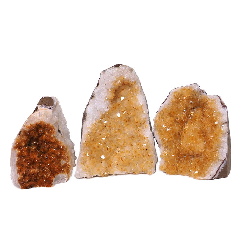 1.97kg Citrine Crystal Geode Specimen Set 3 Pieces N403 3 Citrine Crystal Geode Specimen Set 3 Pieces N403 | Himalayan Salt Factory
