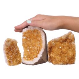 Citrine Crystal Geode Specimen Set 3 Pieces N405 | Himalayan Salt Factory