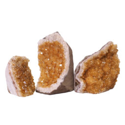 Citrine Crystal Geode Specimen Set 3 Pieces N405 | Himalayan Salt Factory