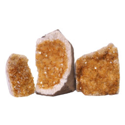 Citrine Crystal Geode Specimen Set 3 Pieces N405 | Himalayan Salt Factory
