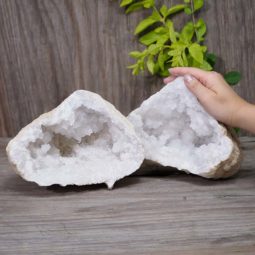 Natural Calcite Geode Pair Set S959 | Himalayan Salt Factory