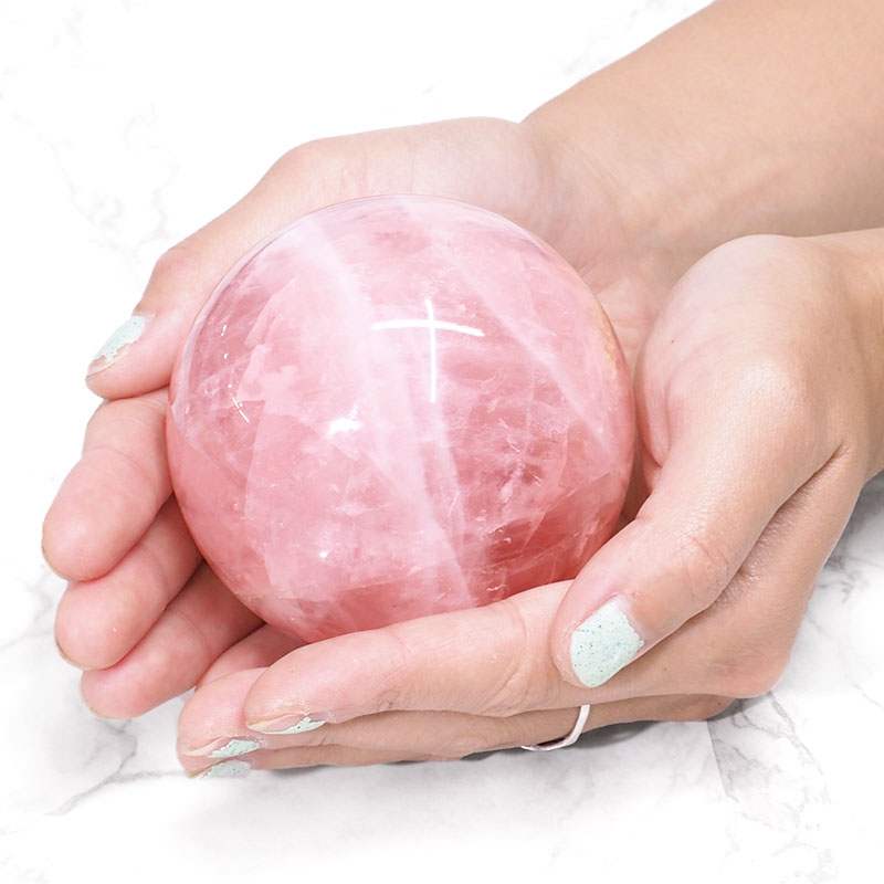Rose Quartz Sphere DS760 4 Rose Quartz Sphere DS760 | Himalayan Salt Factory