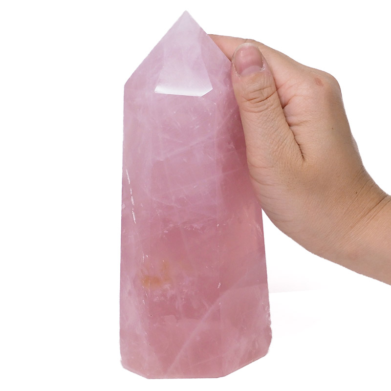 Rose Quartz Terminated Point DS731 4 Rose Quartz Terminated Point - Large DS731 | Himalayan Salt Factory