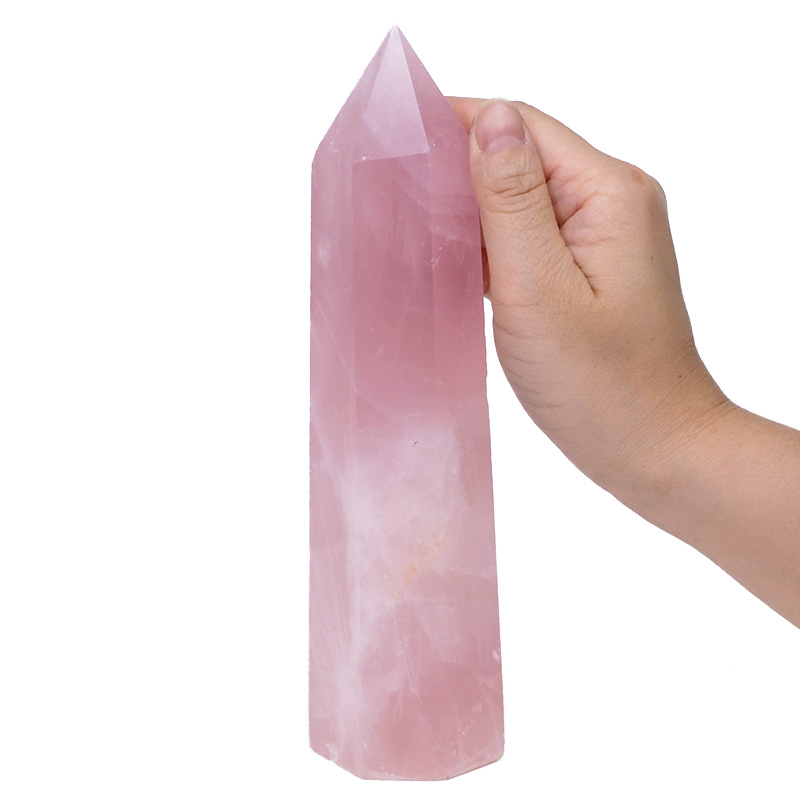 Rose Quartz Terminated Point DS733 4 Rose Quartz Terminated Point - Large DS733 | Himalayan Salt Factory