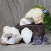 Calcite Geode Pair - 2 Small Geodes Set with Amethyst 2 Pieces DN101 | Himalayan Salt Factory