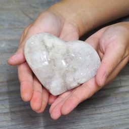 Clear Quartz Druze Heart DS788