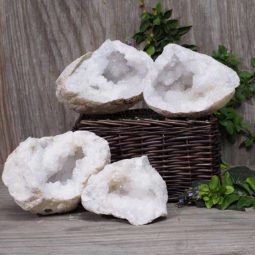 Natural Calcite Geode Pair - 2 Small Geodes Set S969 | Himalayan Salt Factory