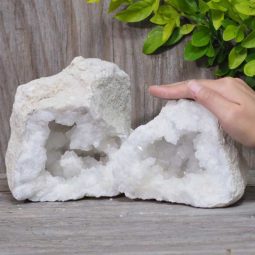 Natural Calcite Geode Pair Set N405 | Himalayan Salt Factory