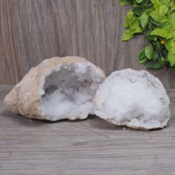 Natural Calcite Geode Pair Set N426 | Himalayan Salt Factory
