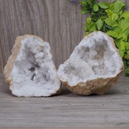 Natural Calcite Geode Pair Set N427 | Himalayan Salt Factory