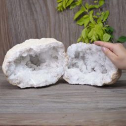 Natural Calcite Geode Pair Set S960 | Himalayan Salt Factory
