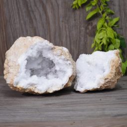 Natural Calcite Geode Pair Set S962 | Himalayan Salt Factory