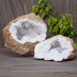 Natural Calcite Geode Pair Set S965 | Himalayan Salt Factory