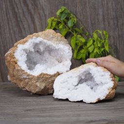 Natural Calcite Geode Pair Set S965 | Himalayan Salt Factory