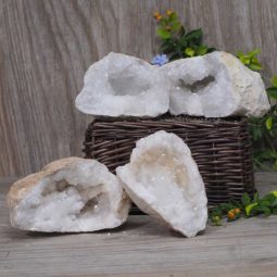 Natural Calcite Geode Pair – 2 Small Geodes Set N438 | Himalayan Salt Factory