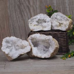 Natural Calcite Geode Pair – 2 Small Geodes Set N439 | Himalayan Salt Factory