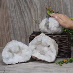 Natural Calcite Geode Pair – 2 Small Geodes Set N446-1 | Himalayan Salt Factory