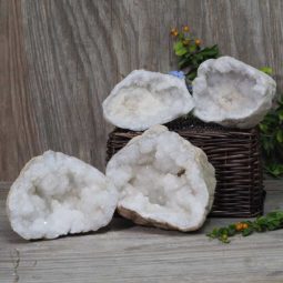 Natural Calcite Geode Pair – 2 Small Geodes Set N446 | Himalayan Salt Factory