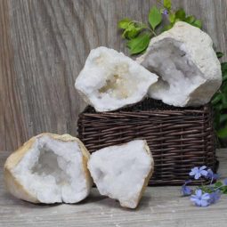 Natural Calcite Geode Pair – 2 Small Geodes Set N452 | Himalayan Salt Factory