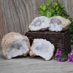 Natural Calcite Geode Pair – 2 Small Geodes Set N455 | Himalayan Salt Factory