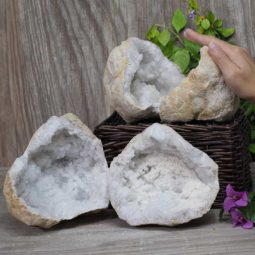 Natural Calcite Geode Pair – 2 Small Geodes Set N457 | Himalayan Salt Factory