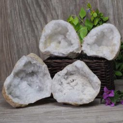 Natural Calcite Geode Pair – 2 Small Geodes Set N457 | Himalayan Salt Factory
